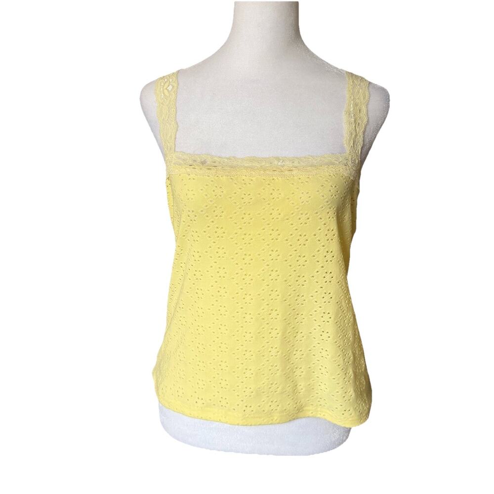 Edikted Yellow Eyelet Tank Top